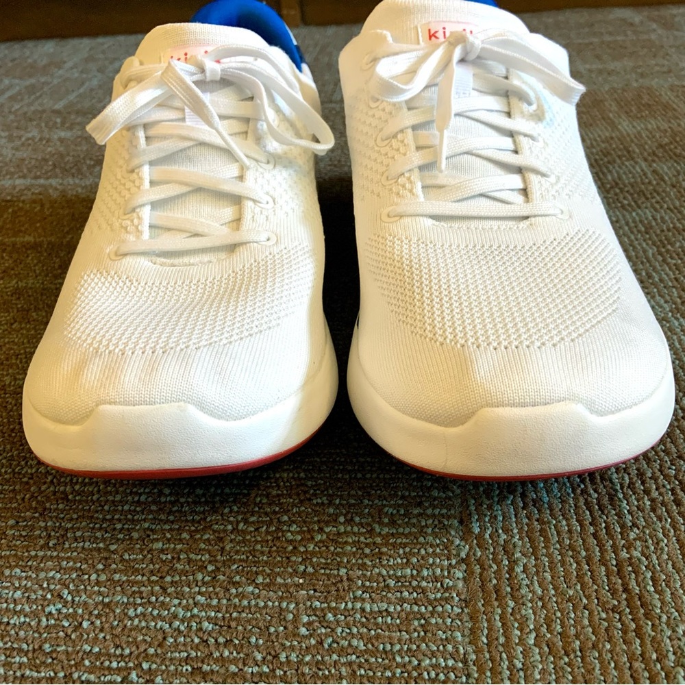 Kizik Men's White Navy Lima Casual Slip On Sneakers, size 15 WIDE 2E Wms 16.5 EE - Picture 3 of 11